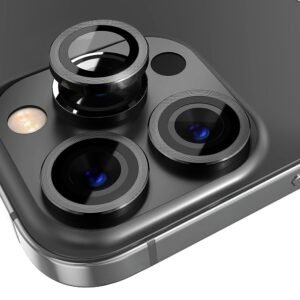 For iPhone 13 Pro / 13 Pro Max NORTHJO Camera Lens Protector Tempered Glass CD Vein Metal Ring Film(Black)